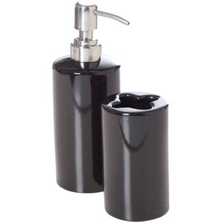 Badrums-set - tvålpump, mugg
