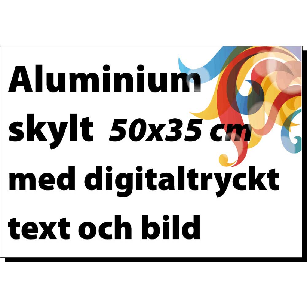 Aluminiumskylt 50x35 cm